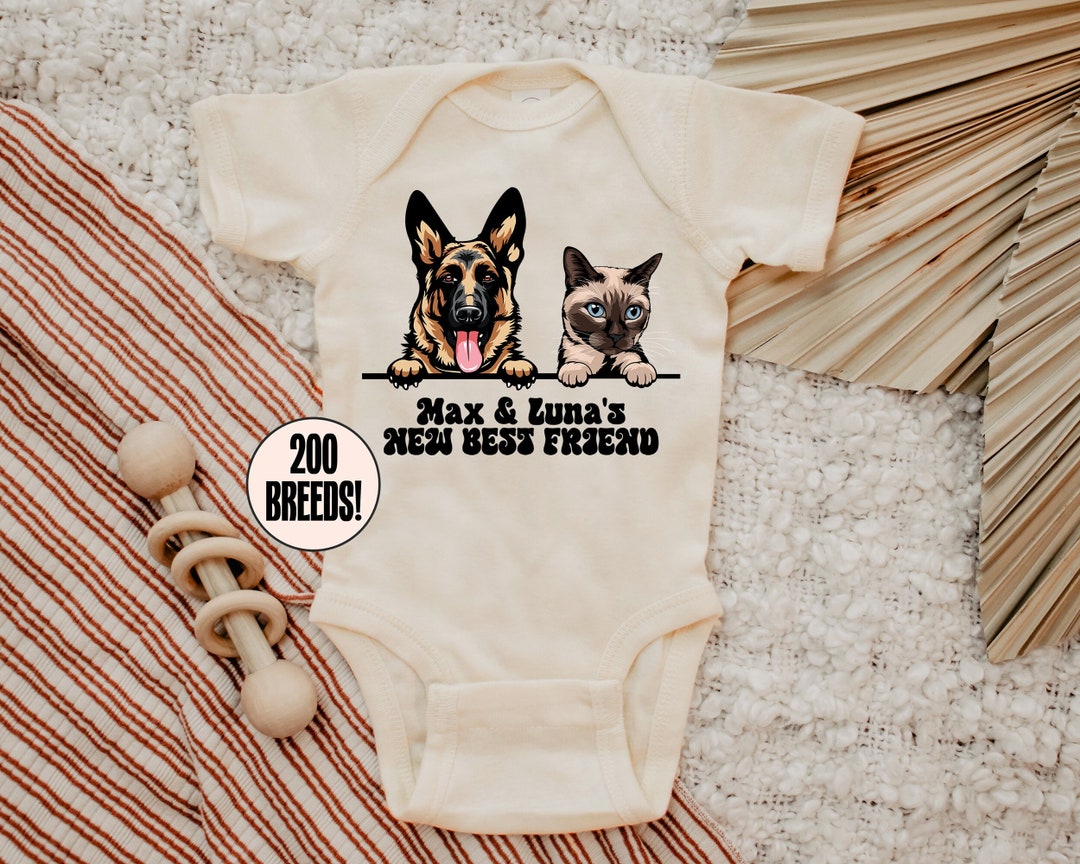 Baby Shower Gift, New Best Friend Onesie®, Custom Dog Breed Onesie®, Personalized Protected by ...