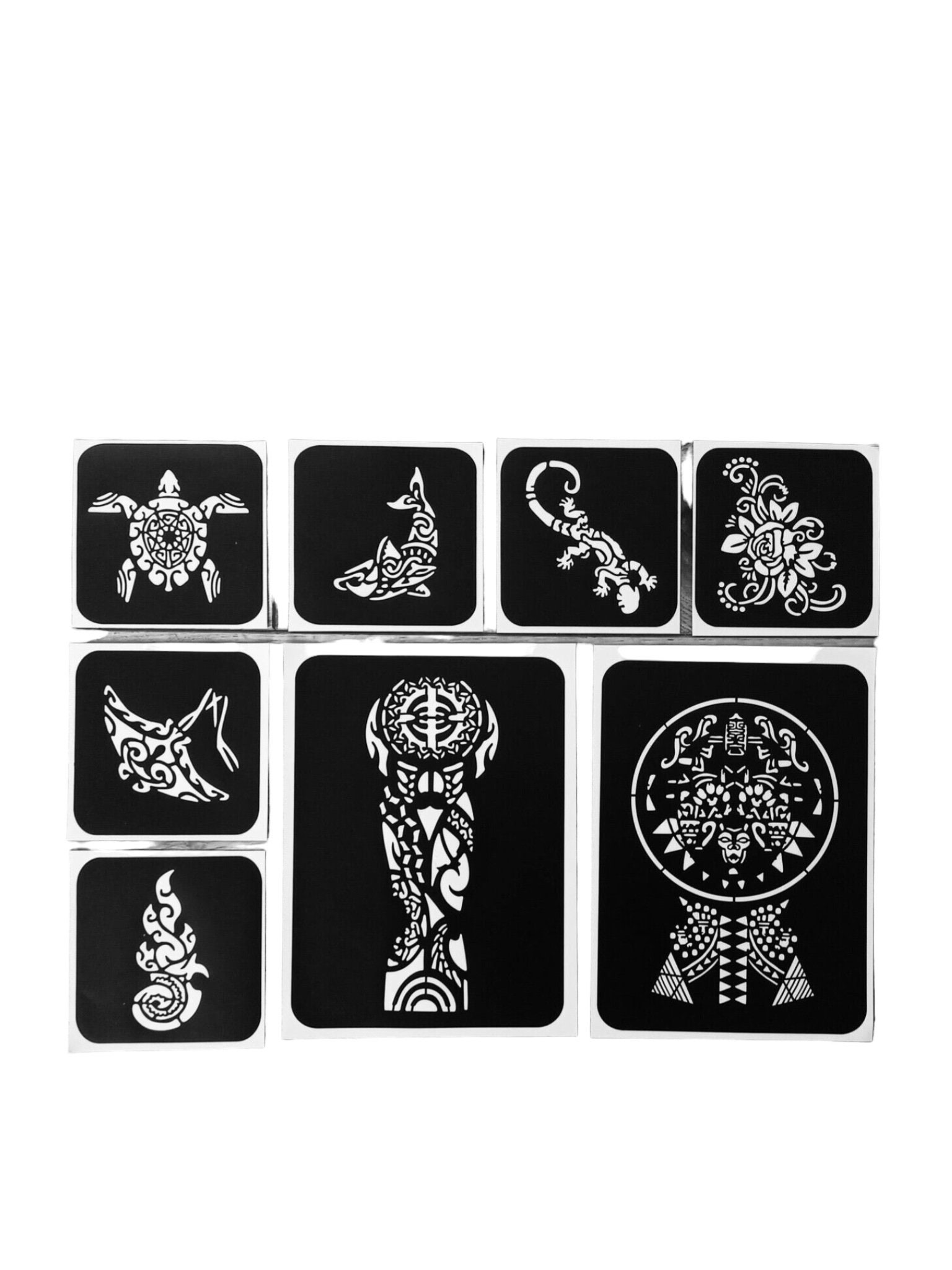 Maori Henna Tattoo Stencils set 2 8 XL Stencils 20 Gr. Golecha Henna