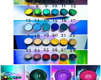 Farbpigmente verschiedene Farben 20 gr. zum Färben von Seife Beton Raysin Jesmonite Epoxidharz Wachs Resin Acryl Ölfarbe Holzfarbe