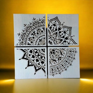 Mandala stencil set of 4 each 30 x 30 cm No. 226 wall design for XXL mandala 60 cm
