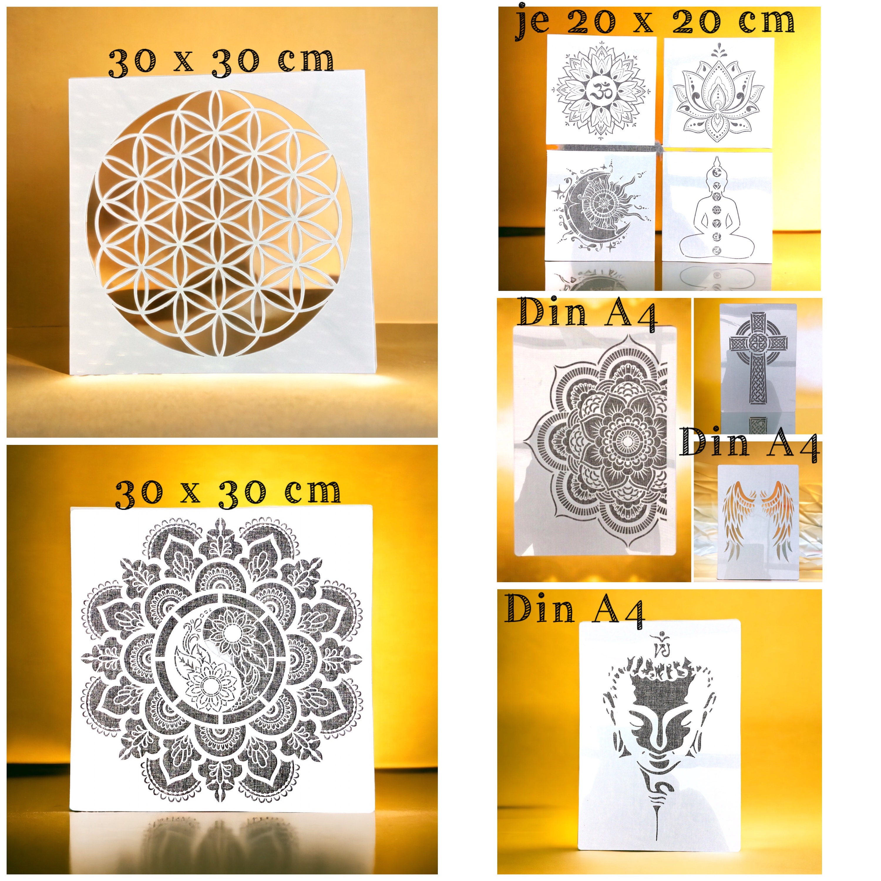 Plantilla Flor de la Vida Geometría Sagrada Plantilla Conjunto de 10 No.  210 Plantilla Alas de Ángel Plantilla Cruz Celta, Plantilla Mandala, image size:3000x3000