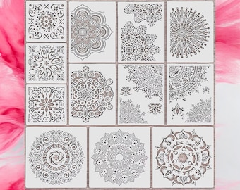 48cm Mandala Lotus Flower Stencil - Large Round Wall Painting Template For Furniture, Tiles & Decorative Art - View #4