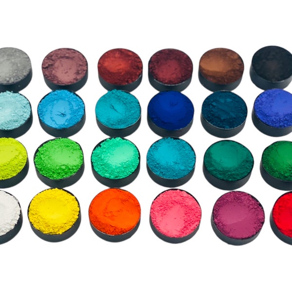 Farbpigmente verschiedene Farben 20 gr. zum Färben von Seife Beton Raysin Jesmonite Epoxidharz Wachs Resin Acryl Ölfarbe Holzfarbe