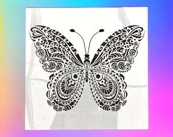 Paisley Schablone XXL 30 x 30 cm Schmetterling Malschablone Nr. 121 Wandgestaltung z. B. Kinderzimmer
