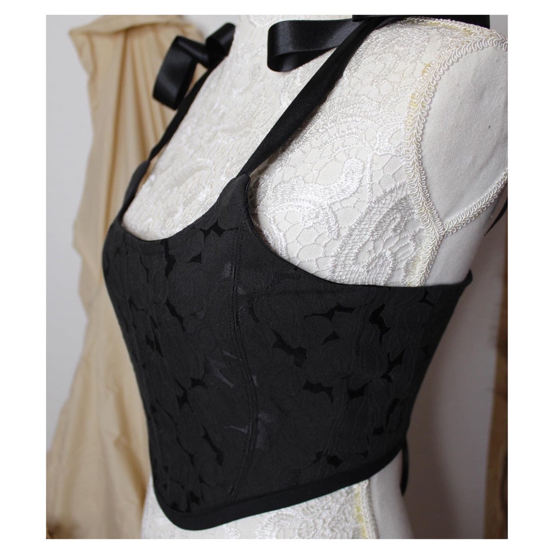 Baroque Puff Sleeve Brocade Corset Top main image 0