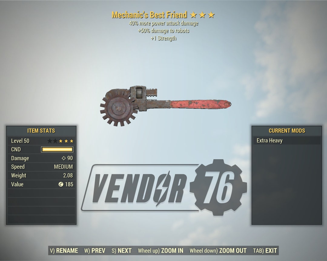 Fallout 76 PC Mechanic's Best Friend FO76 Fast Etsy