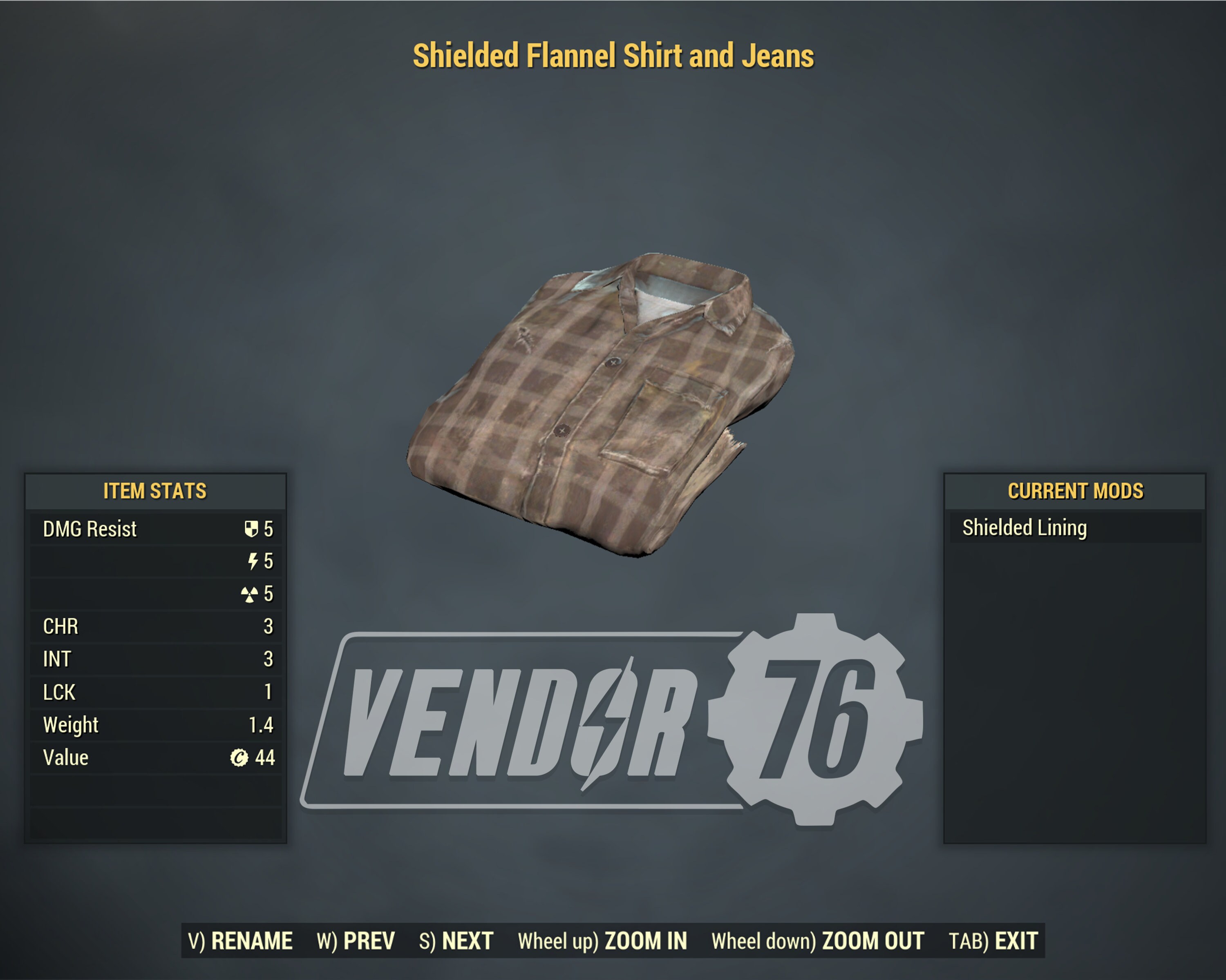 Fallout 76 PC Shielded Flannel Shirt and Jeans Apparel Etsy