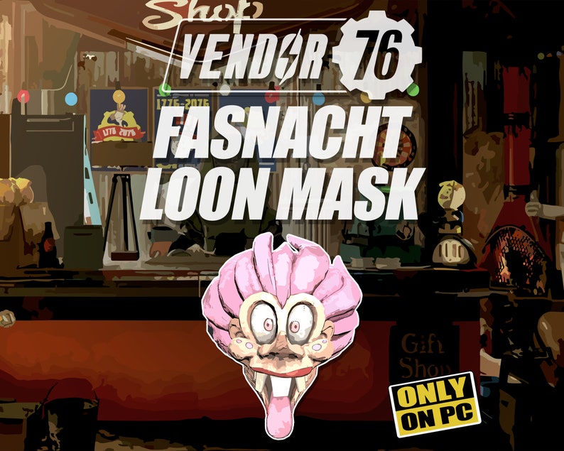 Fasnacht Loon Mask, VERY RARE Collectible Apparel Fallout 76 PC FO76