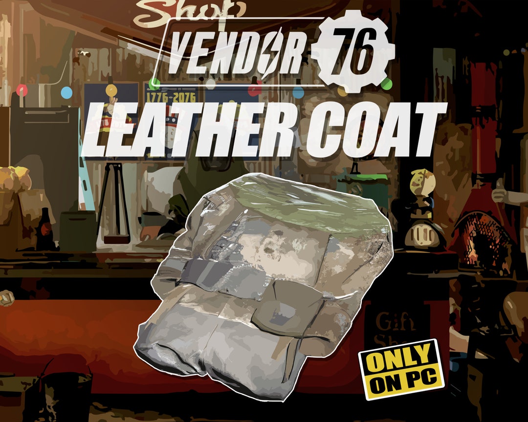 Leather Coat, RARE Collectible Apparel Fallout 76 PC FO76 Fast Delivery