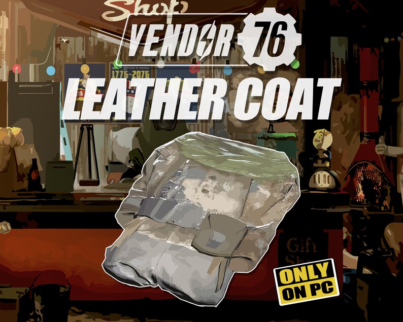 Leather Coat, RARE Collectible Apparel Fallout 76 PC FO76 Fast Delivery