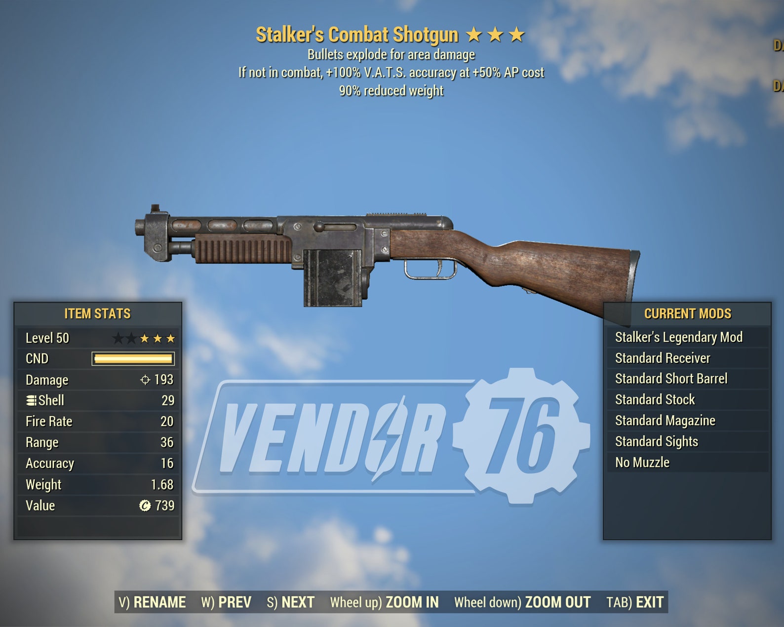 Fallout 76 SE90 Stalker's Combat Shotgun FO76 PC Etsy