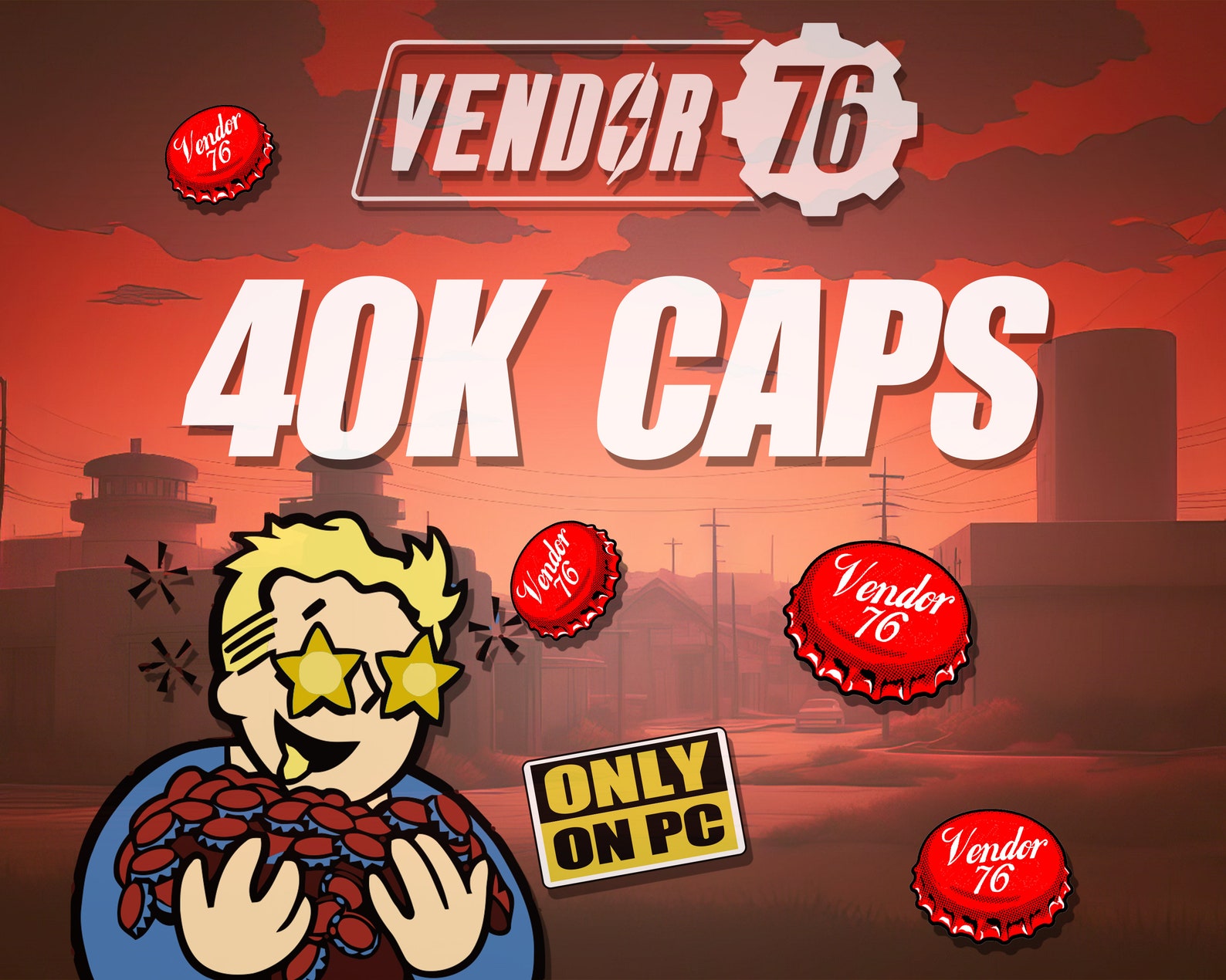 40k Caps 40,000 Bottle Caps Fallout 76 PC FO76 Fast Delivery Etsy