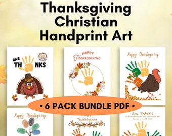 Thanksgiving Handprint Art with Bible Verses, Turkey Handprint, Fun Fall Kids Craft, Great for First Thanksgiving, Sunday School, DIY Craft