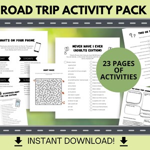 Road Trip Printable Activity Pack, Games for Kids, Fun Family Activities for an American Road Trip, Family Travel Games - Digital PDF