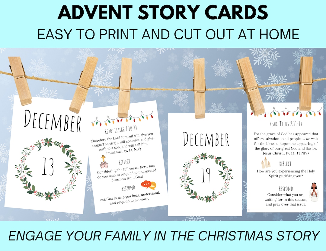 Advent Story Cards for DIY Advent Calendar Printable - Etsy