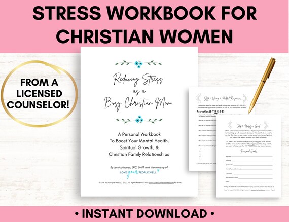 Stress Relief Workbook for Christian Women: Mental Health, Self Care (PDF)
