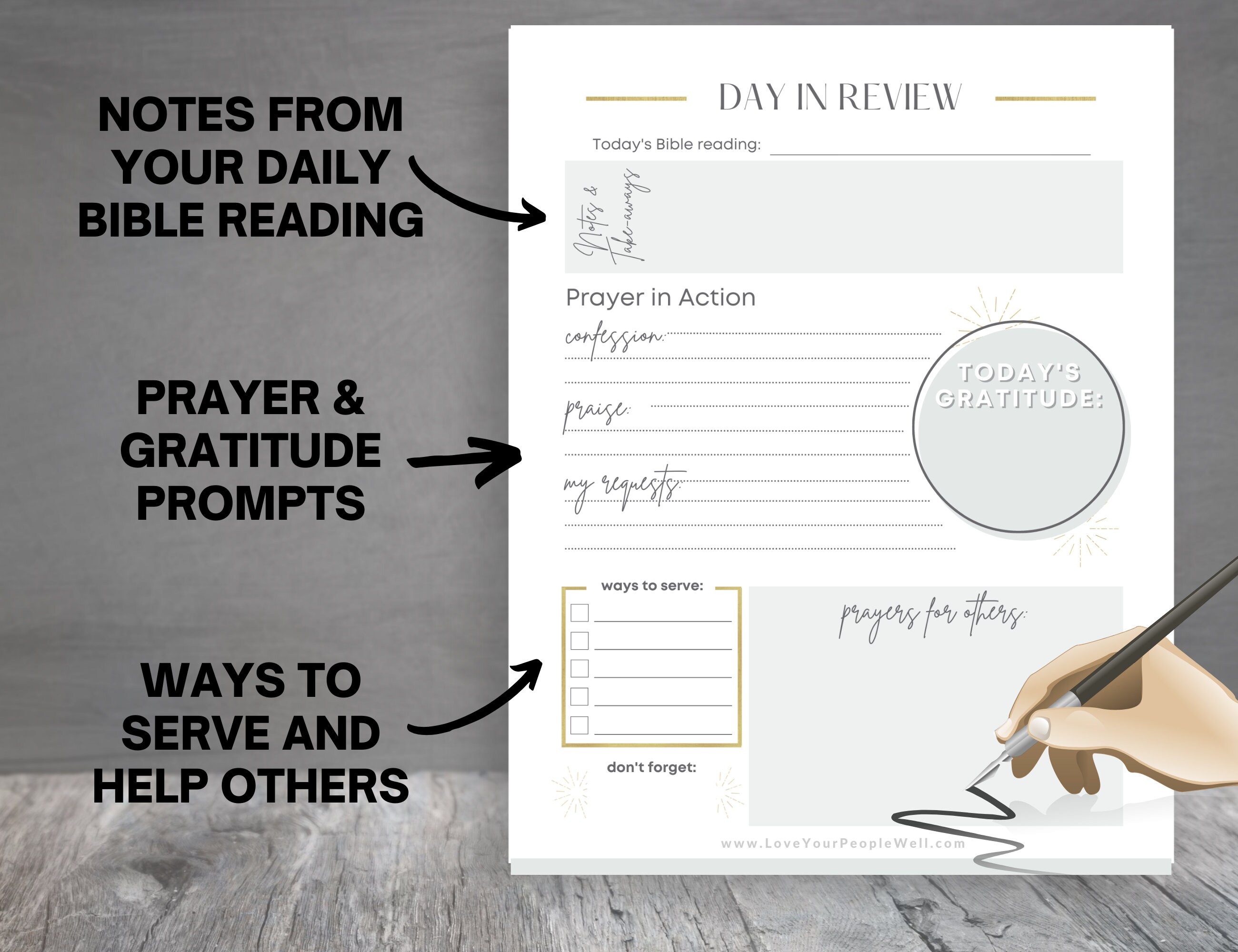 Prayer Journal Printable Template With Minimalist B&amp;W Design for ...