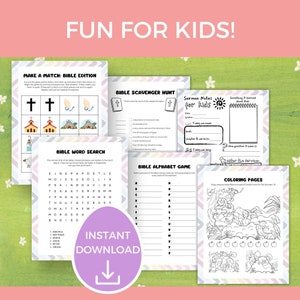 Etsy listing for Easter Bible Games And Activities For Kids