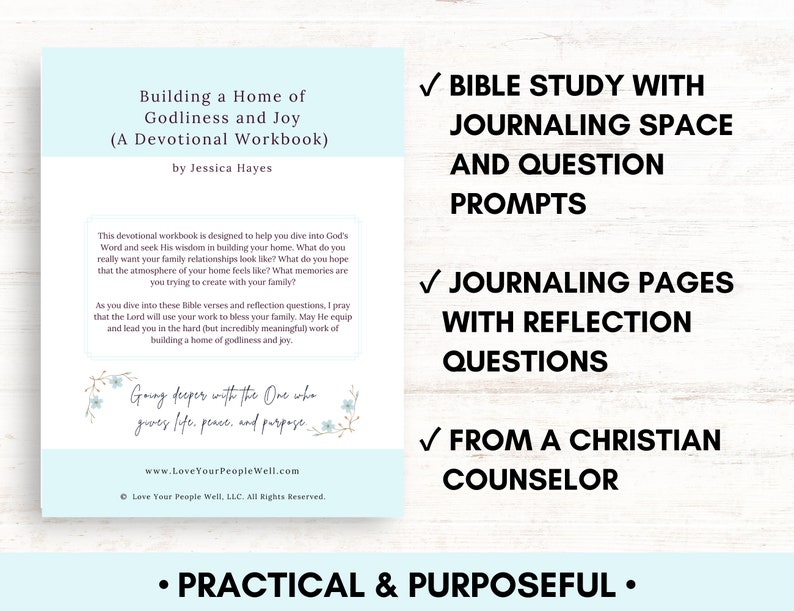 Printable Devotional for Women to Build a Godly and Joyful Home, Christian Journal With ...