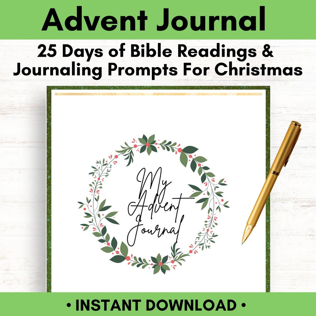 Printable Advent Journal With 25 Days of Bible Study, Advent Devotional ...