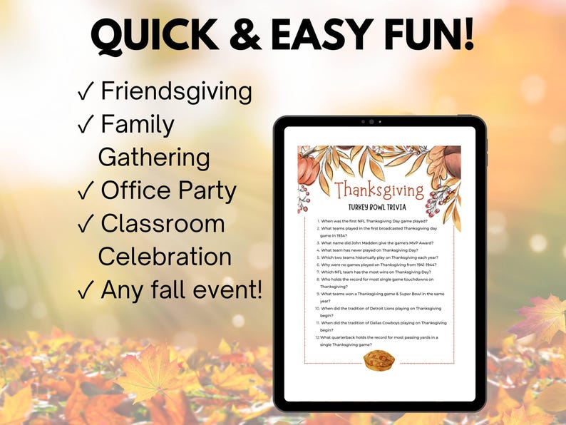 Thanksgiving trivia games printable for a family gathering