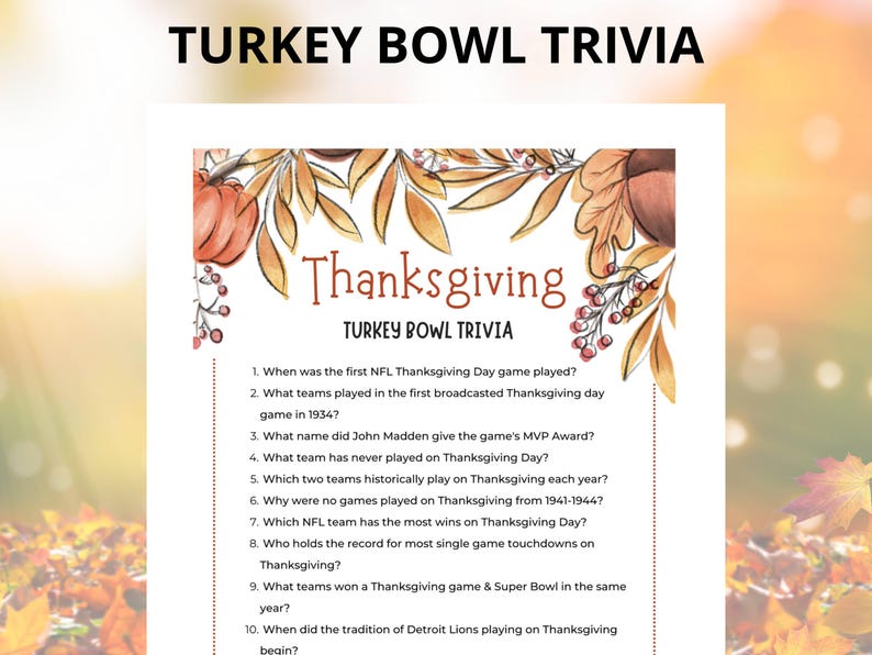 Thanksgiving trivia games printable for a family gathering