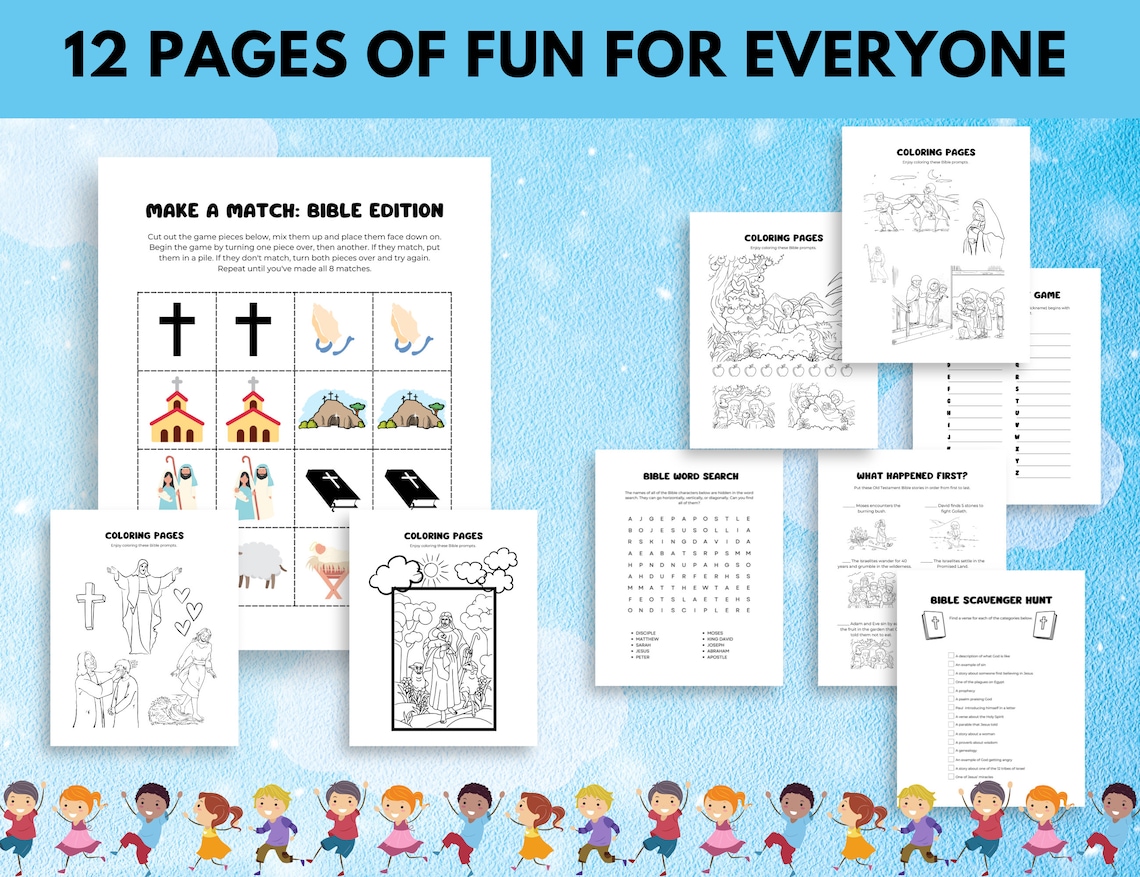 Printable Bible Activities for Kids Christian (Download Now) - Etsy