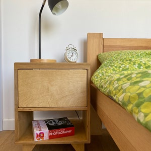 Minimalistic Bedside Table, Side Table, Nightstand, Cabinet Drawer, Scandinavian style, Birch Plywood, Modern design