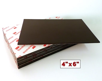12-Pack Heavy Duty Magnets - Peel & Stick 3M Adhesive - 4" x 6" x 2mm