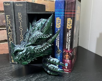 Dragon Book Nook, Dragon Bookend, 3D Printed Sculpture, Unique Gift, Fantasy Reader Gift, Free Shipping