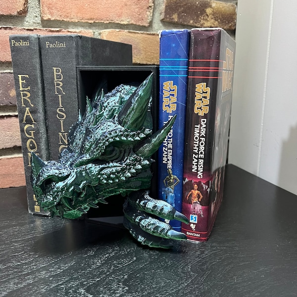 Dragon Book Nook, Dragon Bookend, 3D Printed Sculpture, Unique Gift, Fantasy Reader Gift, Free Shipping
