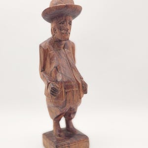 Really Cool, Circ. 1960s-70s, Vintage, Primitive, Wooden, Folk Art Sculpture of Man in a Hat