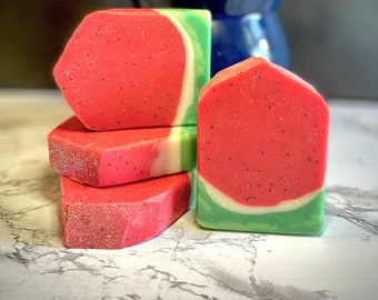 Watermelon Sugar! Poppyseed Scrub Soap made with Coconut Milk and Kaolin Clay