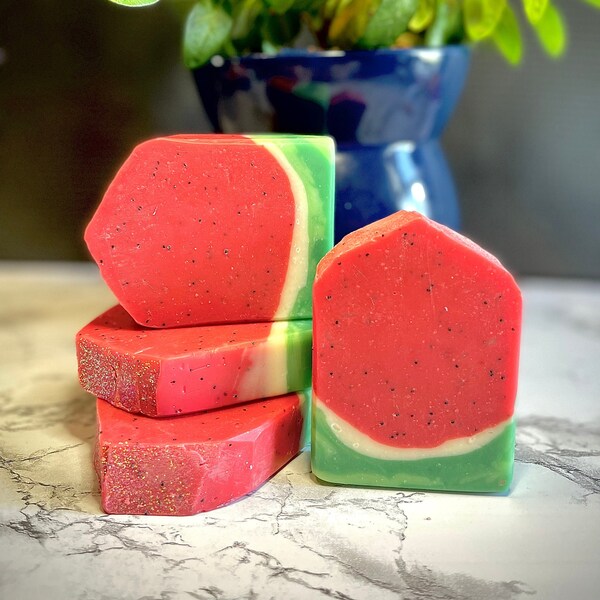 Watermelon Sugar! Poppyseed Scrub Soap made with Coconut Milk and Kaolin Clay