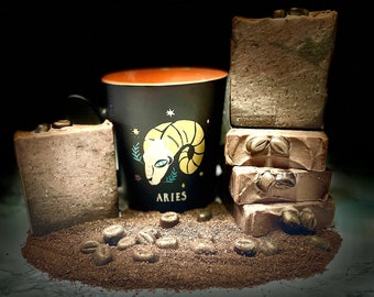 Exfoliante de café, leche de cabra y jabón de arcilla de caolín
