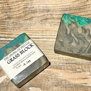 Grass Block, Game Themed Soap Coconut milk Kaolin Clay Vegan