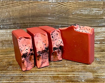 Cherry Cordial Cold Processed Soap Made with Coconut Milk & Purple Brazilian Clay