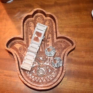 Wooden Hamsa Catchall Tray