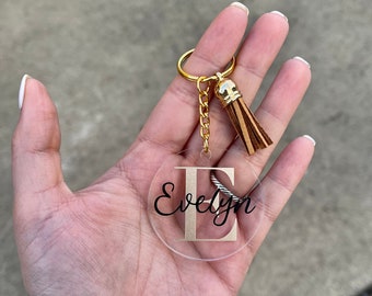 Personalized Initial with Name Keychain