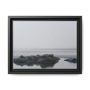 Oregon Coast Photography Print | Beach Photo of the Fog | Nature Art | Minimalist Art | Oregon Wall Art for Home Decor | Framed Canvas Print