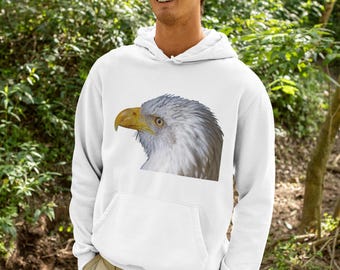 Bald Eagle Graphic Hoodie, Patriotic American Bird Sweatshirt
