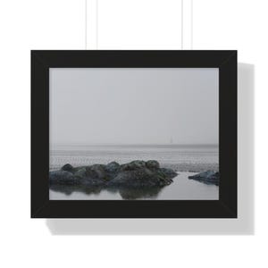 Oregon Coast Photography Print | Oregon Wall Art | Beach Photo of the Fog | Framed Poster| Nature Art| Minimalist Art