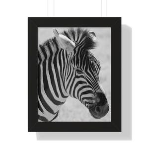 Black and White Zebra Wall Art Framed Poster | Wall Art Framed Poster | Framed Art Décor| Wildlife Art| Interior Design| Black and White Art