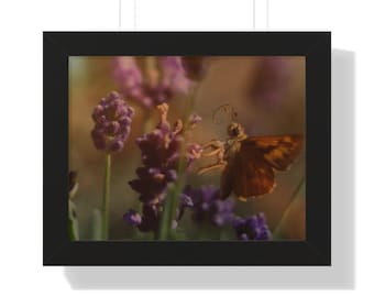 Lavender Butterfly Framed Wall Art | Botanical Home Decor