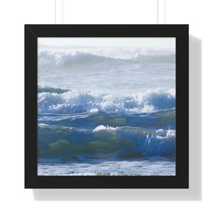Coastal Waves Poster | Wall Decor Art Print | Beach House Decoration | Ocean Photography | Seascape Theme | Framed Landscape Art