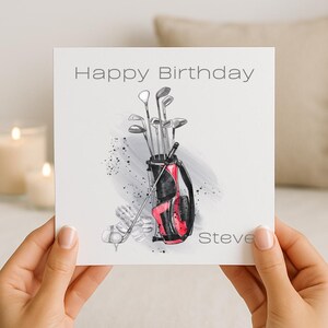 Golf Fan Birthday Card, For Him, Personalised, Birthday, Uncle, Grandad, Work Colleague, Brother, Friend, Greetings Card, Special Occasion