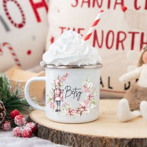 Nutcracker Enamel Mug, Nutcracker, Christmas, Christmas Eve, Personalised, Gift, For her, For him