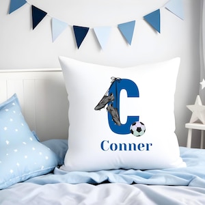 Personalised Football Inital Cushion, Football, Boys, Girls, Gift, Room decor