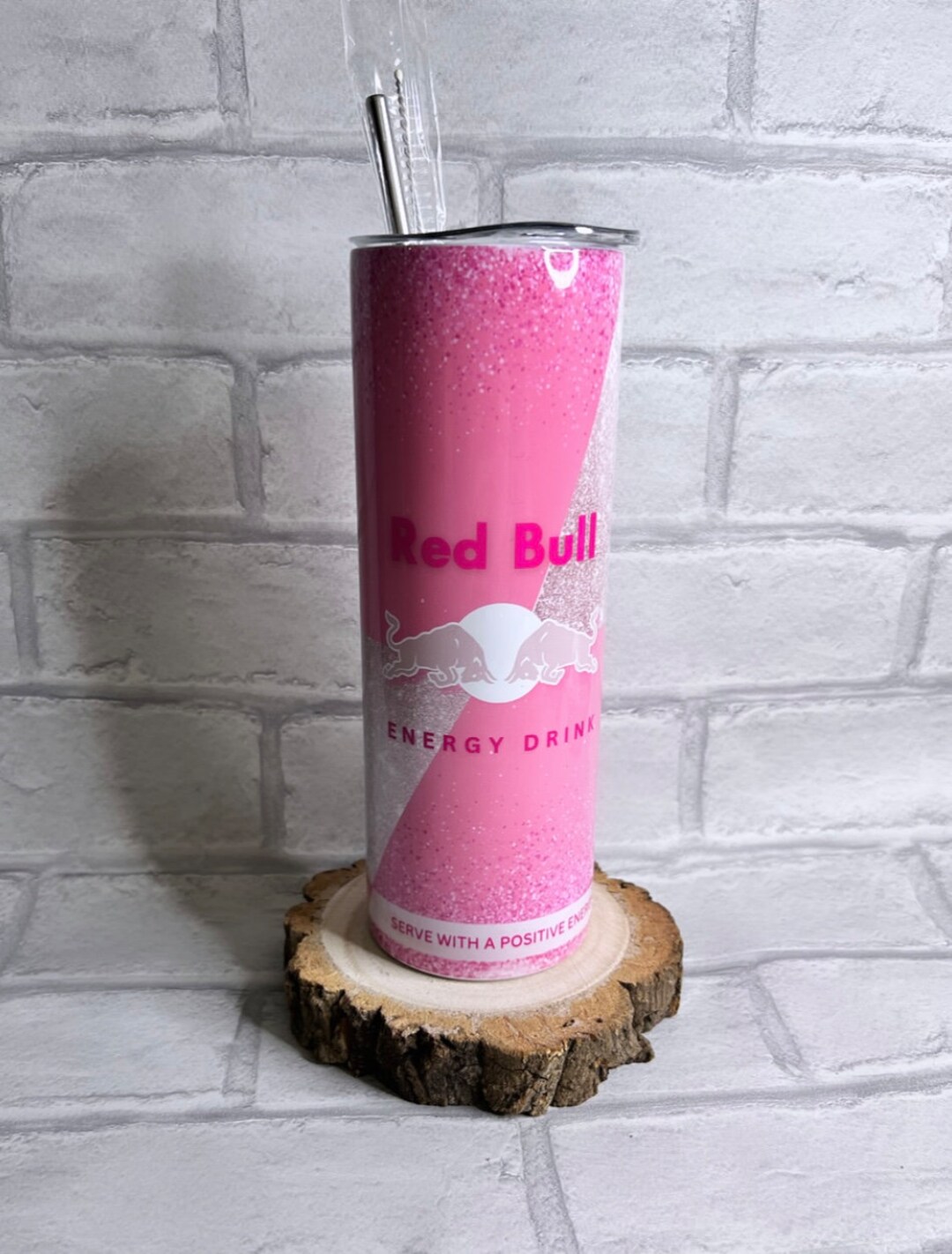Pink Red Bull 20oz Skinny Tumbler Etsy UK
