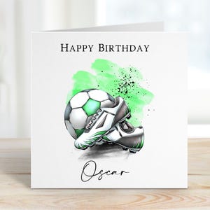 Boys Football Personalised Card, Birthday Card, Greetings Card, Football Card,